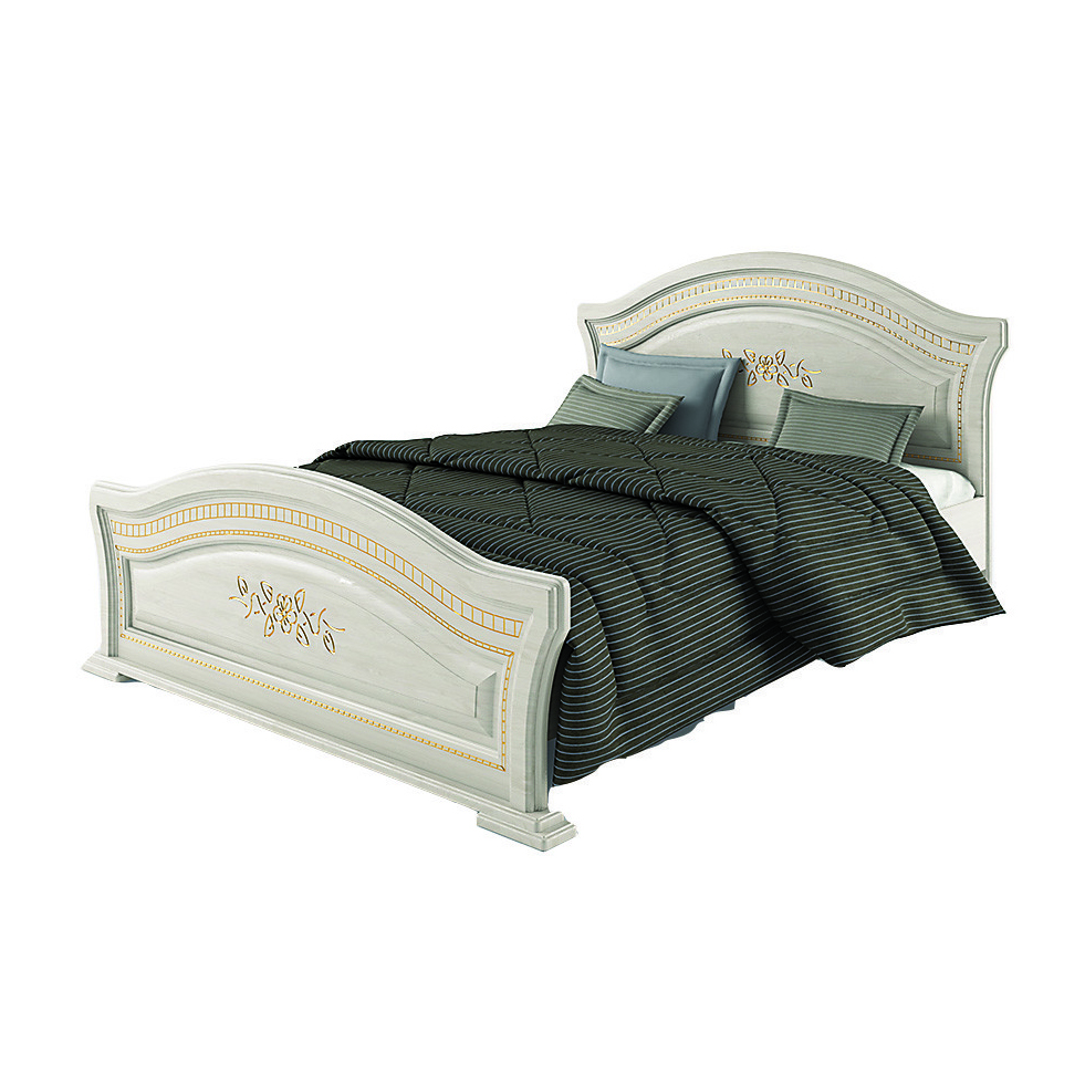 

Кровать двуспальная из ДСП и МДФ 160*200 Венера Люкс Сокме Береза с основанием под матрас