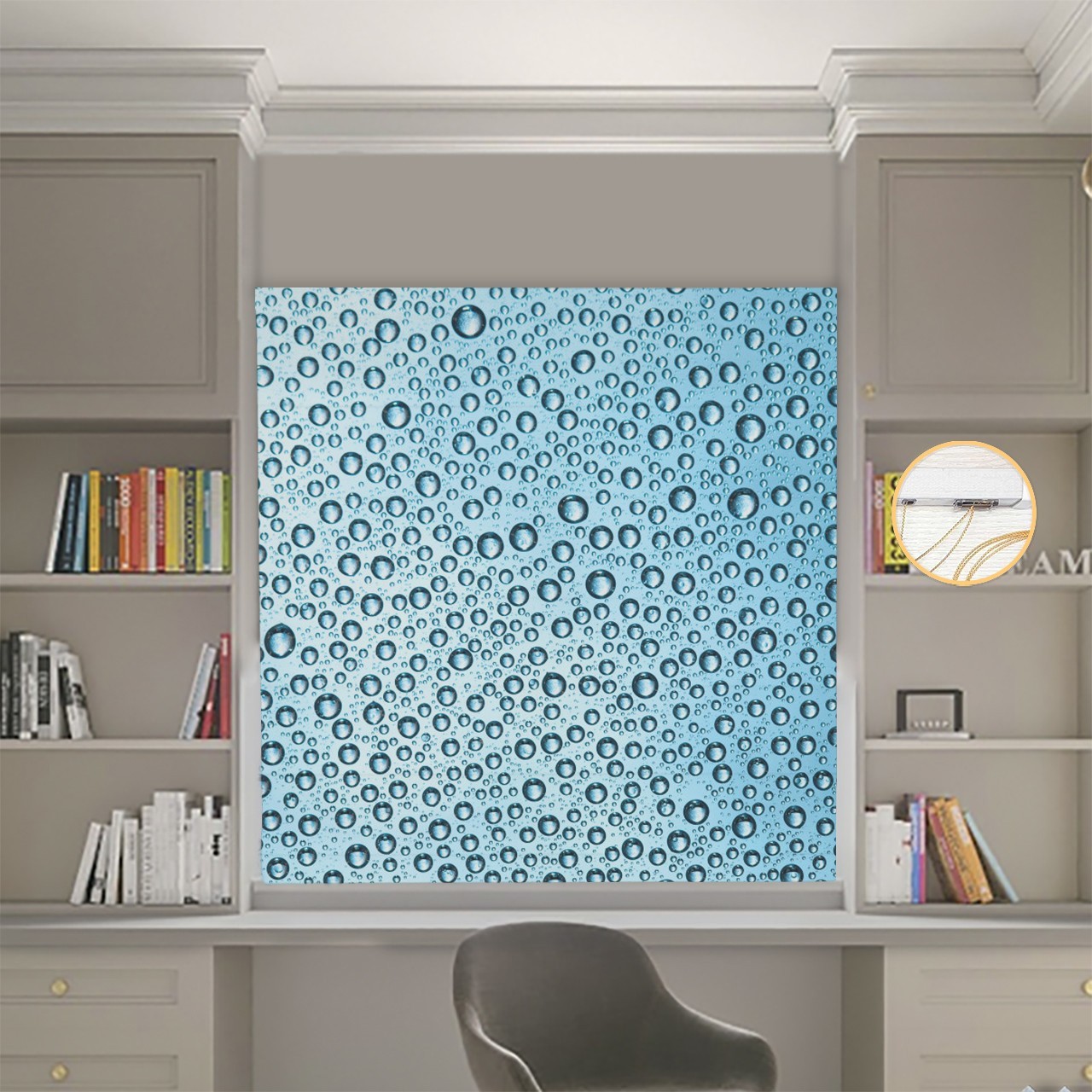 

Римские шторы DECOLIV Фотопечать Капли воды 00-146 Блэкаут 160*170 см