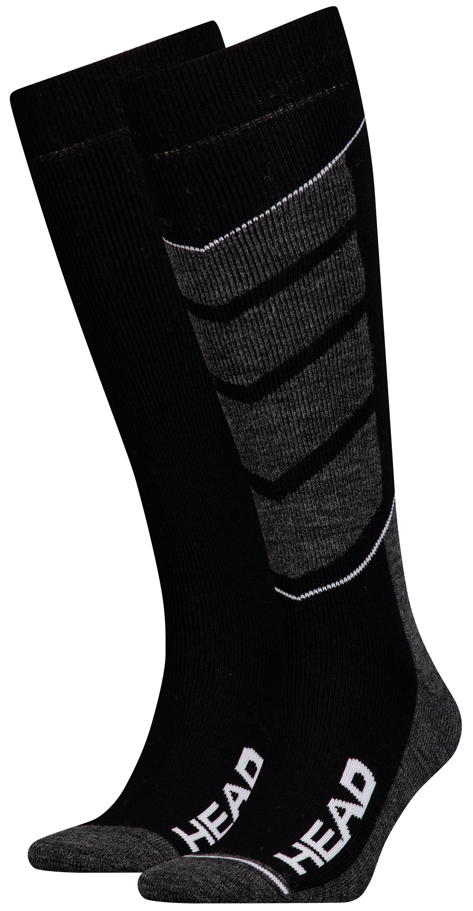 

Набор горнолыжных носков HEAD Unisex Ski V-Shape Kneehigh 2P 791004001-213 35-38 р 2 пары Серо-черный