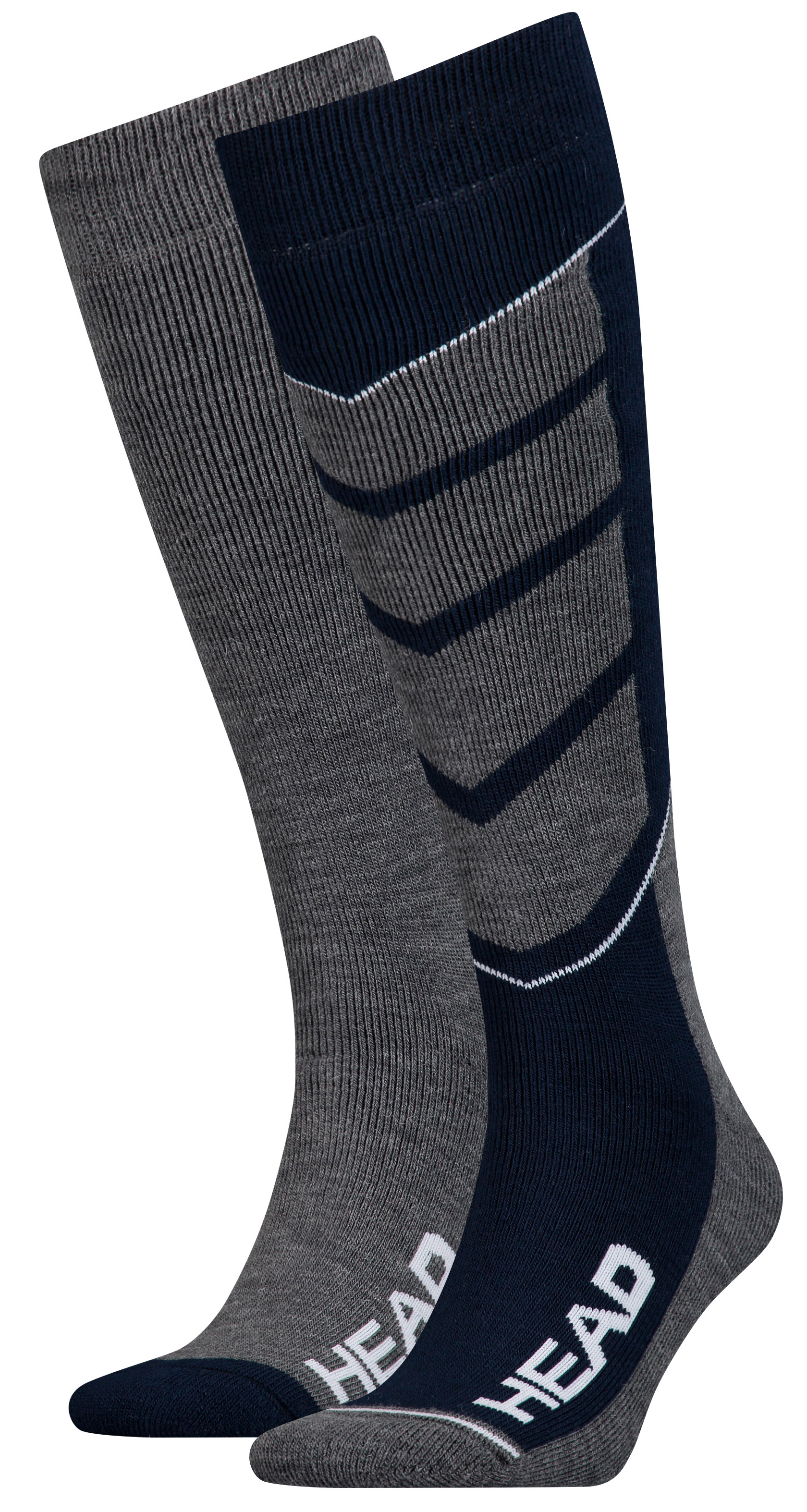 

Набор горнолыжных носков HEAD Unisex Ski V-Shape Kneehigh 2P 791004001-277 31-34 р 2 пары Черно-серый
