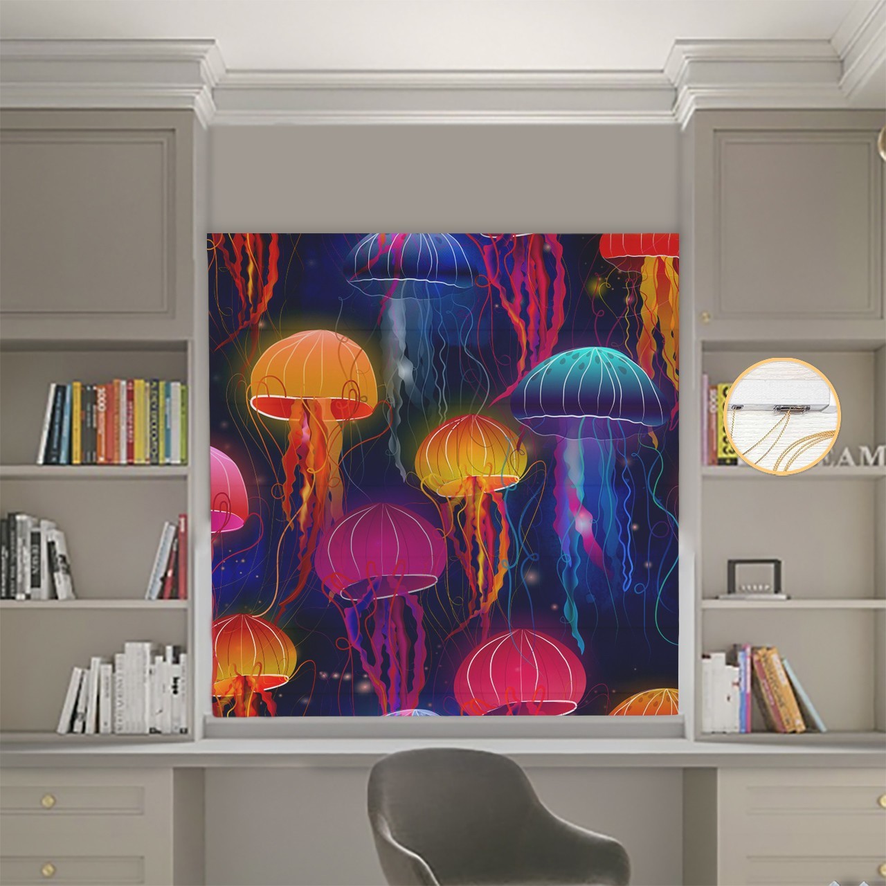 

Римские шторы DECOLIV Фотопечать Медуза 08-046 Блэкаут 130*170 см