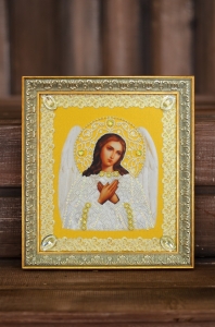 

Вышитая бисером картина (в раме) Картины Бисером Вышитая бисером Икона Ангела Хранителя ()