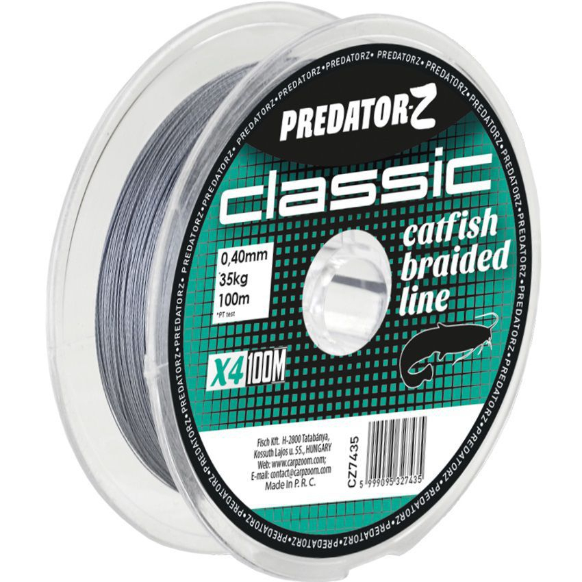 

Шнур для сома Predator-Z Classic Catfish Braided Line 0,40mm 35,00kg 100m Dark Grey (CZ7435)