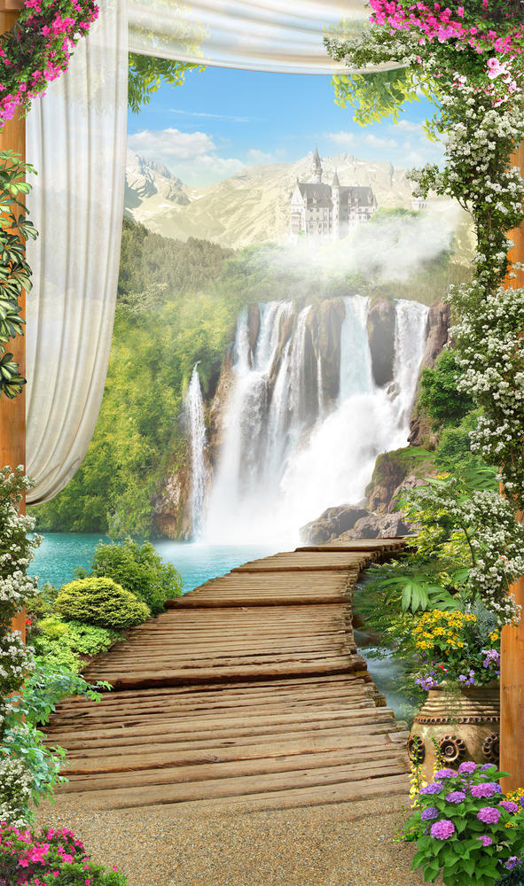 

Фотообои Walldeco Арка: дорога у водопада №30292 Бриз