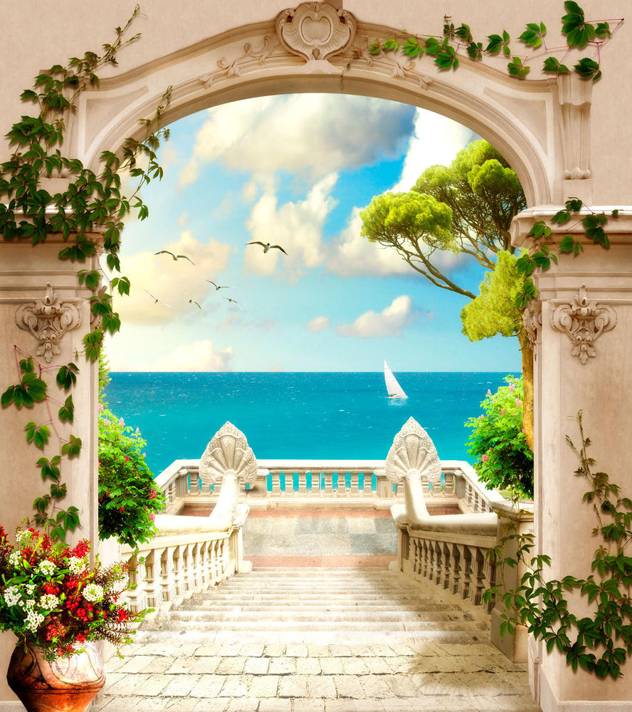 

Фотообои Walldeco Лестница к морю №30775 Жаккард