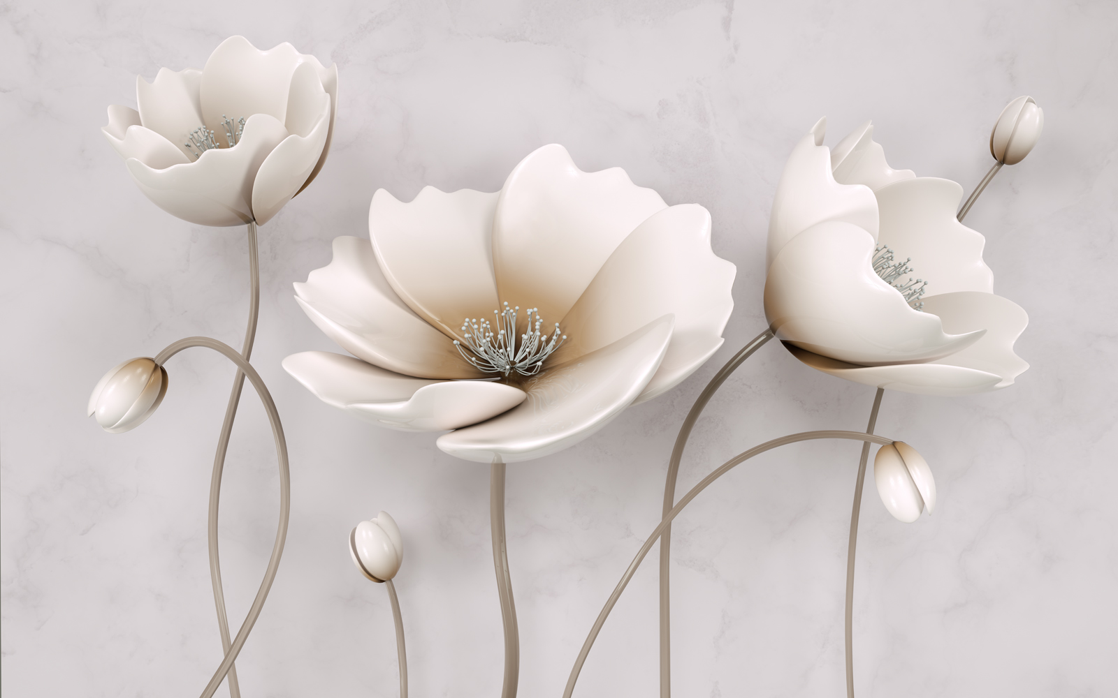 

Фотообои Walldeco Белые маки №36134 Мелкий песок с блестками