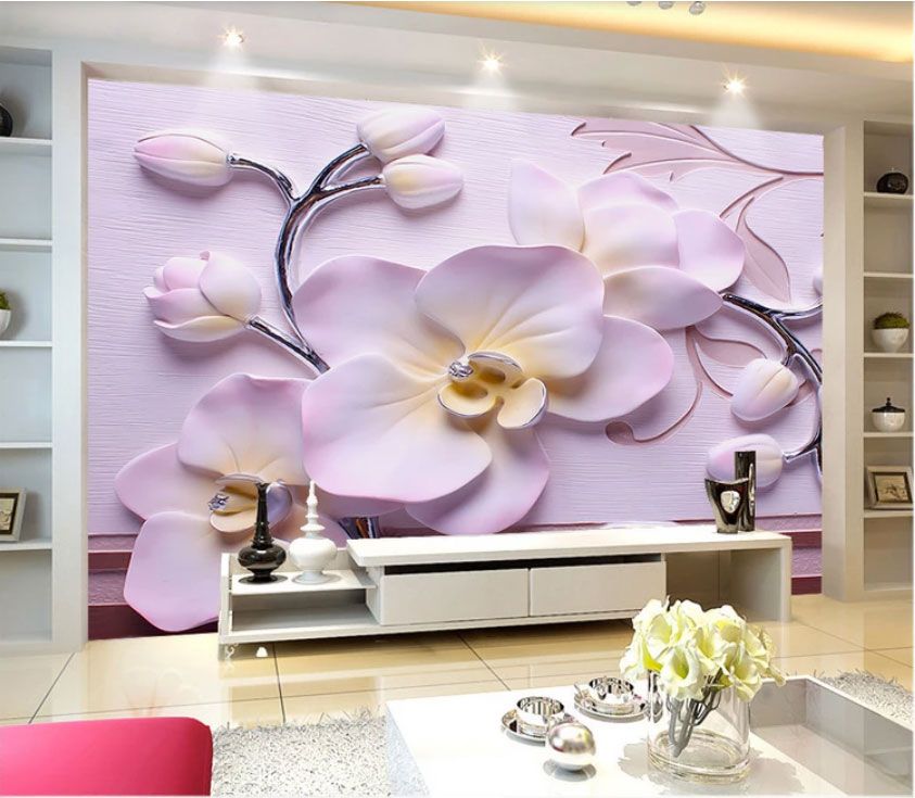 

Фотообои Walldeco 3d узор: розовые орхидеи №dec-2108 Жаккард