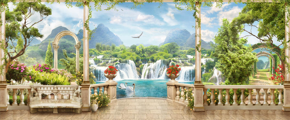 

Фотообои Walldeco Терраса у водопадов №31771 Деко