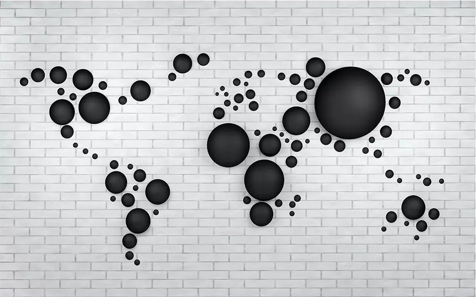 

Фотообои Walldeco Чёрные 3d шары №dec-624 Базальт