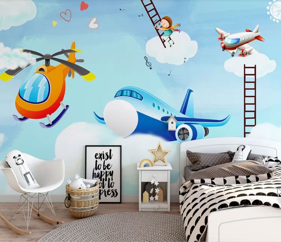 

Фотообои Walldeco Самолеты, вертолет и девочка на облаке №dec-2077 Лоск