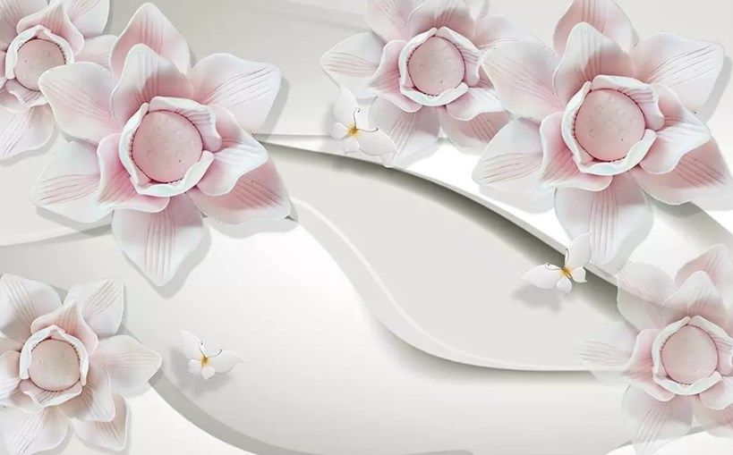 

Фотообои Walldeco Нежно-розовые 3d цветы №dec_3035 Бриз