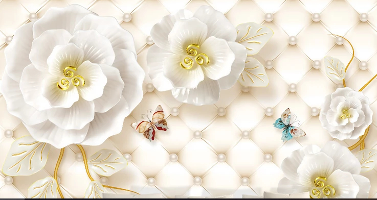 

Фотообои Walldeco Белоснежные цветы №dec-373 Фреска