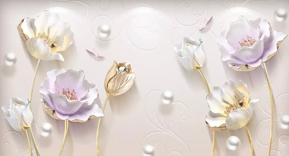 

Фотообои Walldeco Абстракция: золотые тюльпаны №dec-274 Деко