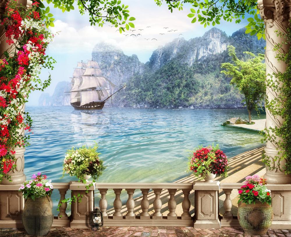 

Фотообои Walldeco Корабль у скал №33237 Жаккард