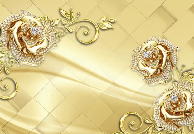 

Фотообои Walldeco Золотые розы №dec-227 Базальт