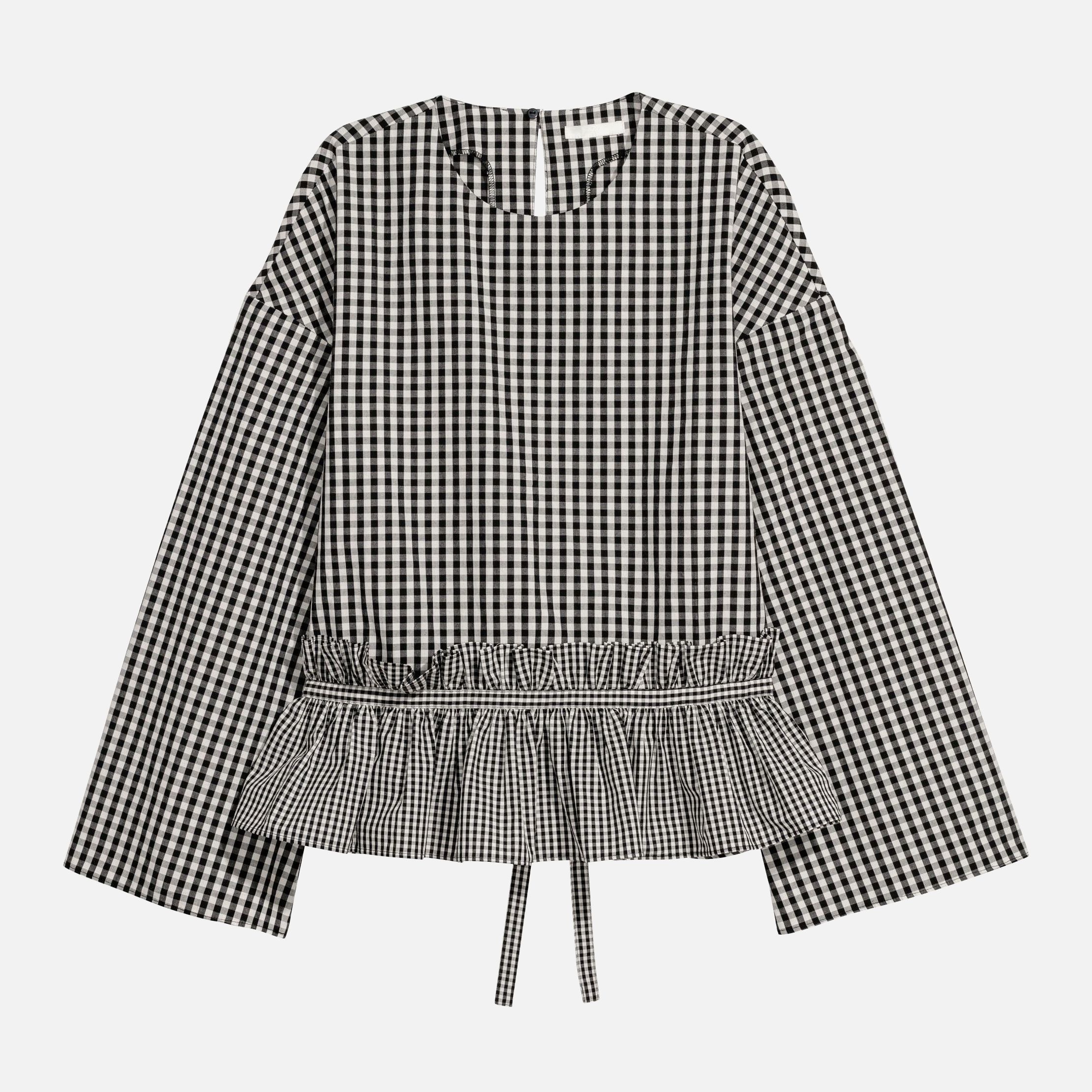 

Блузка H&M 6001977-ADHA 44 Черная с белым