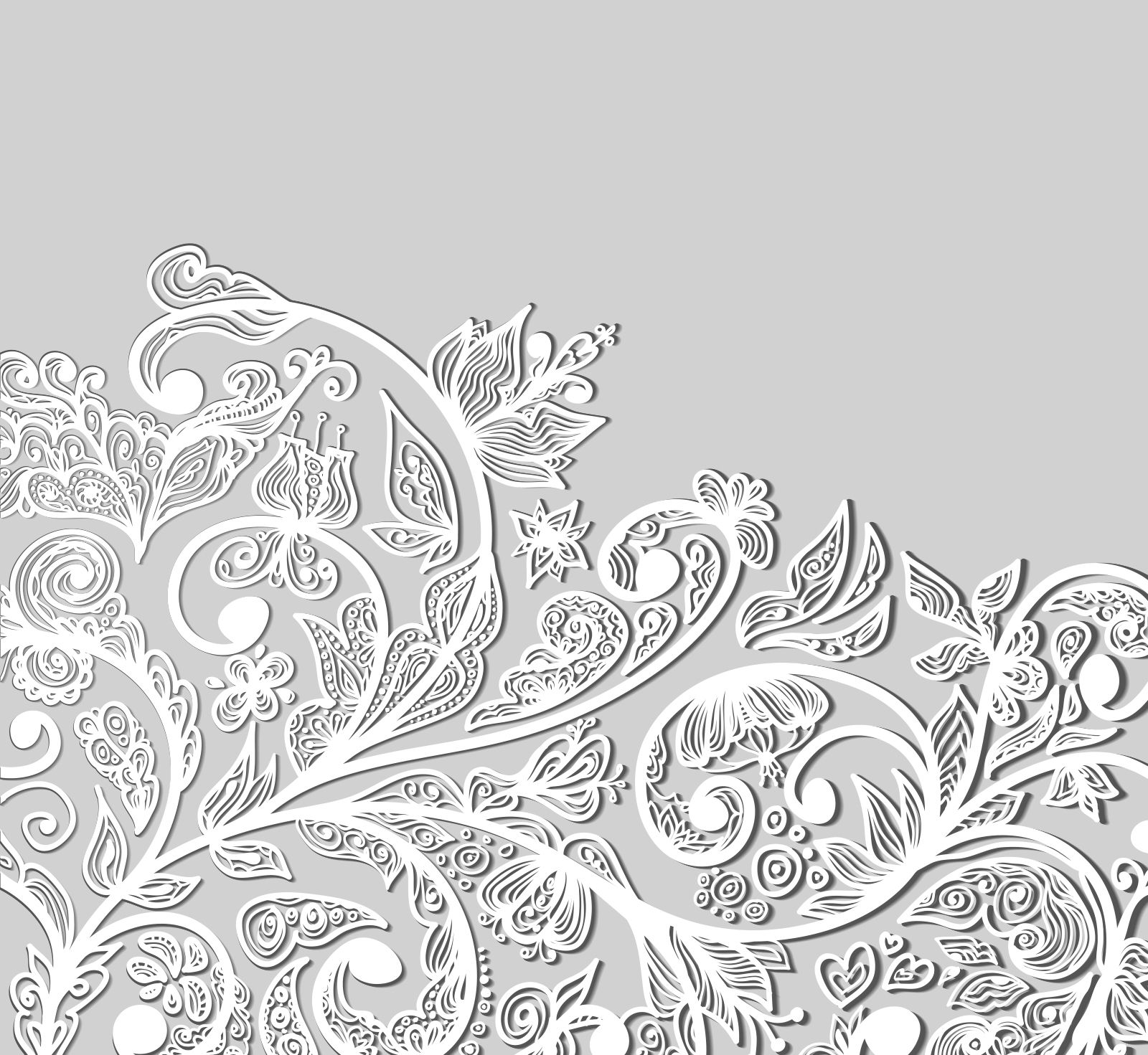 

Фотообои Walldeco Белый орнамент на сером фоне №22646 Фреска
