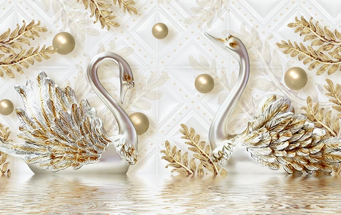

Фотообои Walldeco Металлические лебеди №dec-137 Фреска