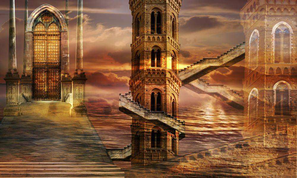 

Фотообои Walldeco лестницы №1041 Мелкий песок с блестками