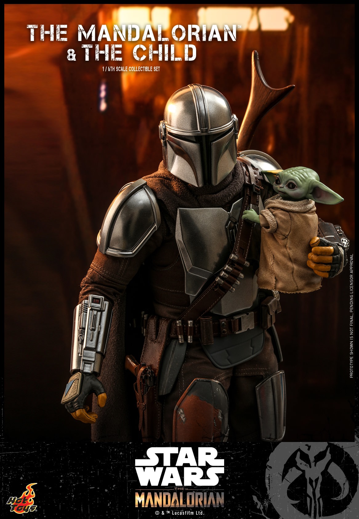 

Комплект коллекционных фигурок Hot Toys Звёздные Войны - Мандалорец и Грогу