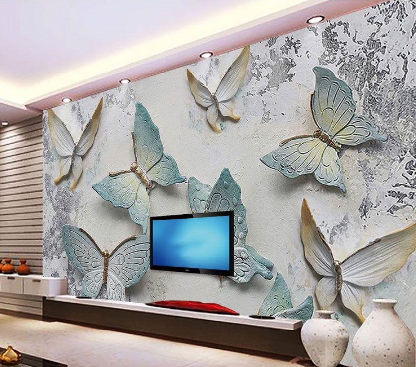 

Фотообои Walldeco 3d бабочки на сером фоне №dec-2139 Жаккард