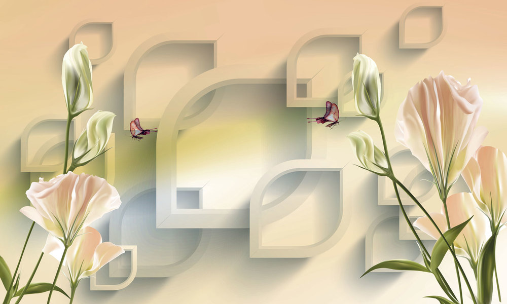 

Фотообои Walldeco Цветы и бабочки №39544 Мелкий песок с блестками