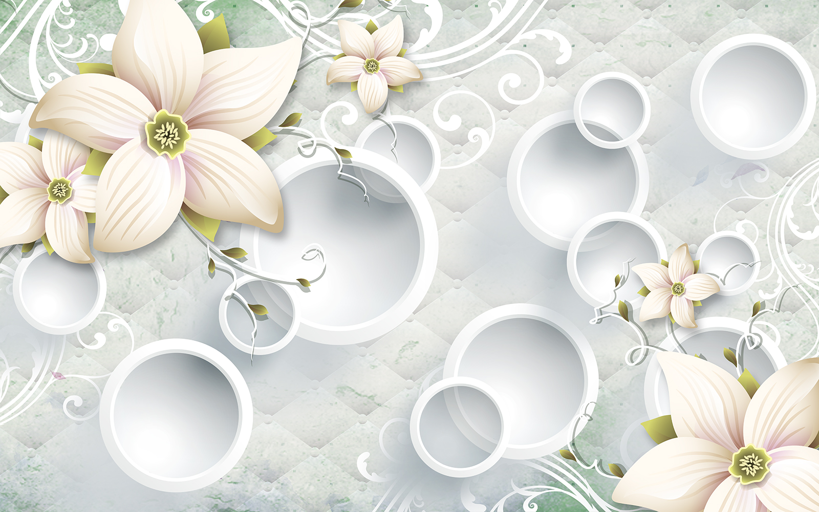 

Фотообои Walldeco 3d абстракция: цветы и круги №37565 Бриз