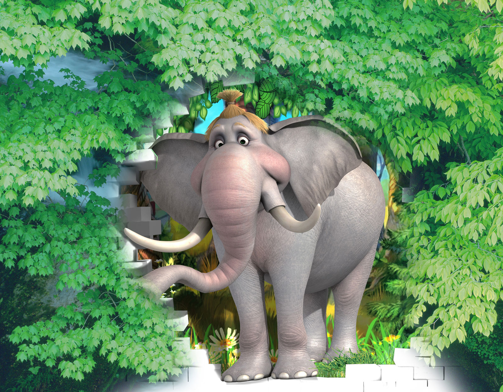 

Фотообои Walldeco Добрая слониха №40452 Волокно