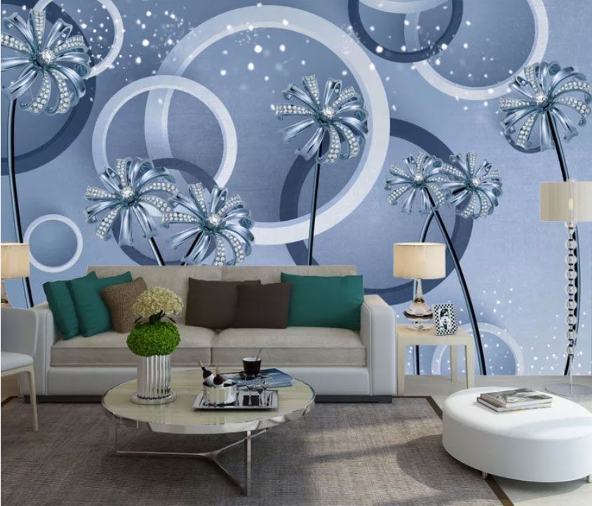 

Фотообои Walldeco 3d цветы с драгоценными камнями №dec-2144 Жаккард