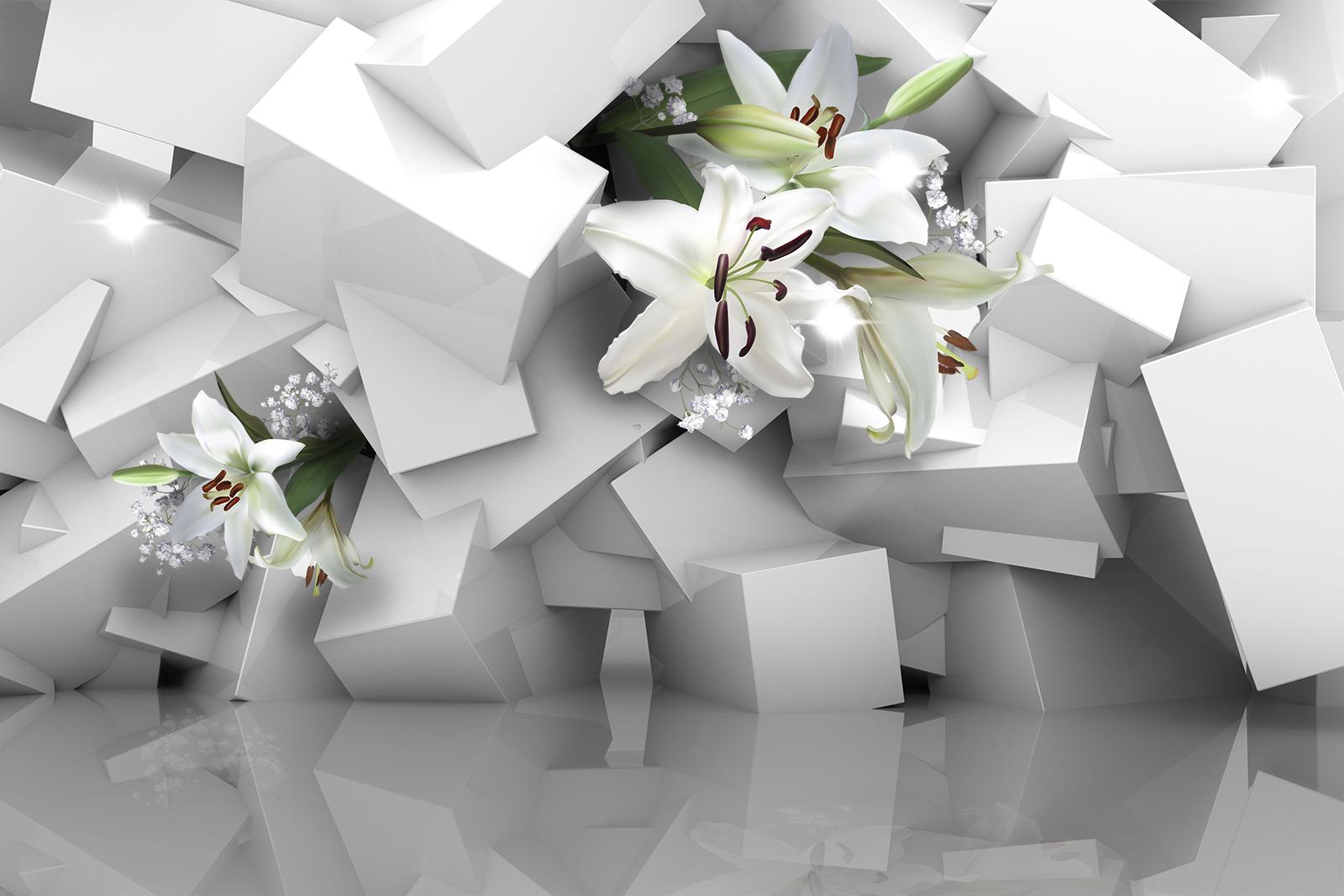 

Фотообои Walldeco Фигуры 3d с цветами №36427 Деко