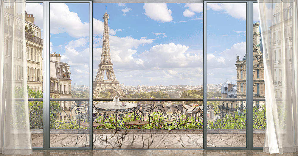 

Фотообои Walldeco Окно в Париж №bur-216 Гладь
