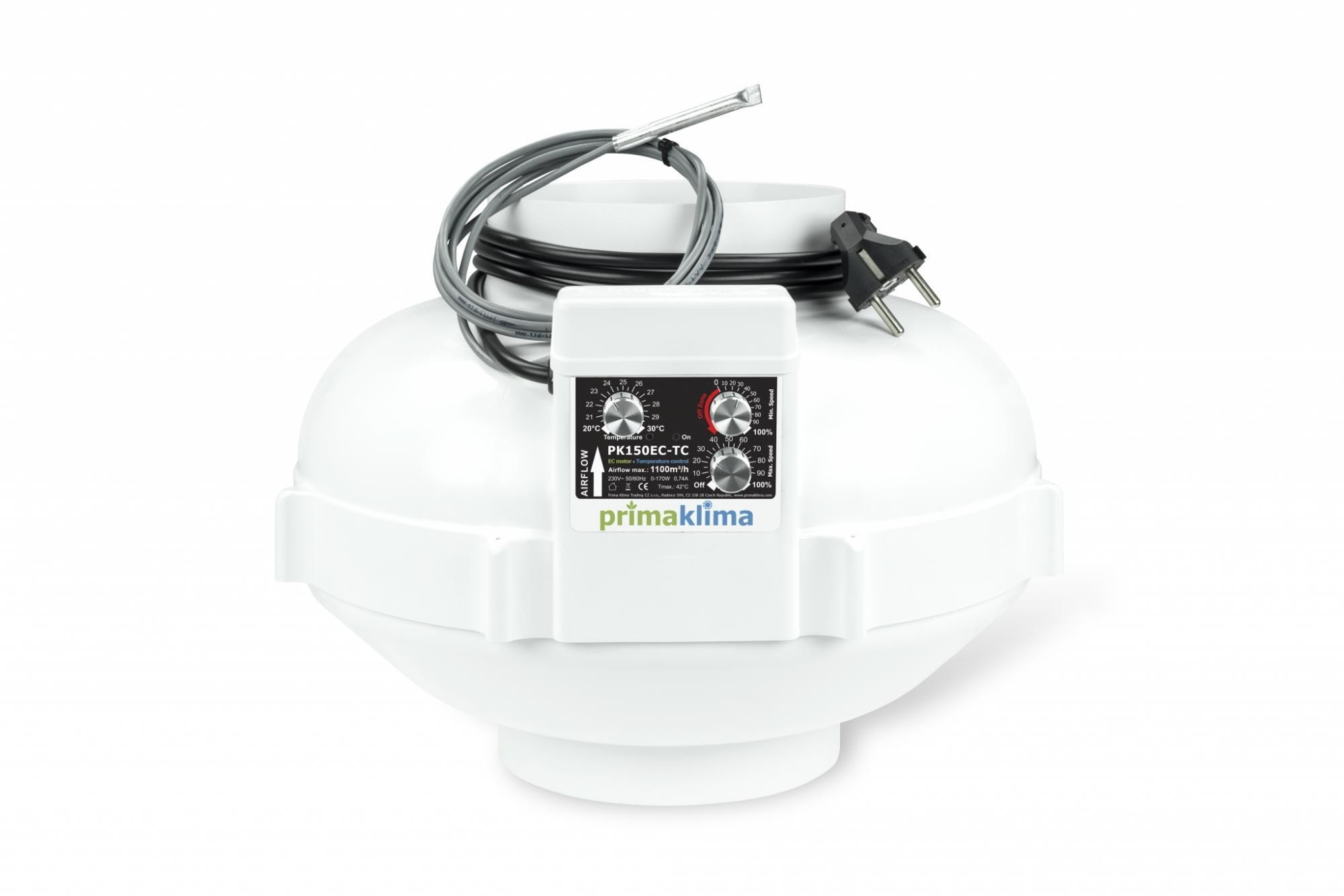 

Вытяжной вентилятор с температурным контроллером Prima Klima PK150EC-TC Temperature Controlled 1100 m³/h