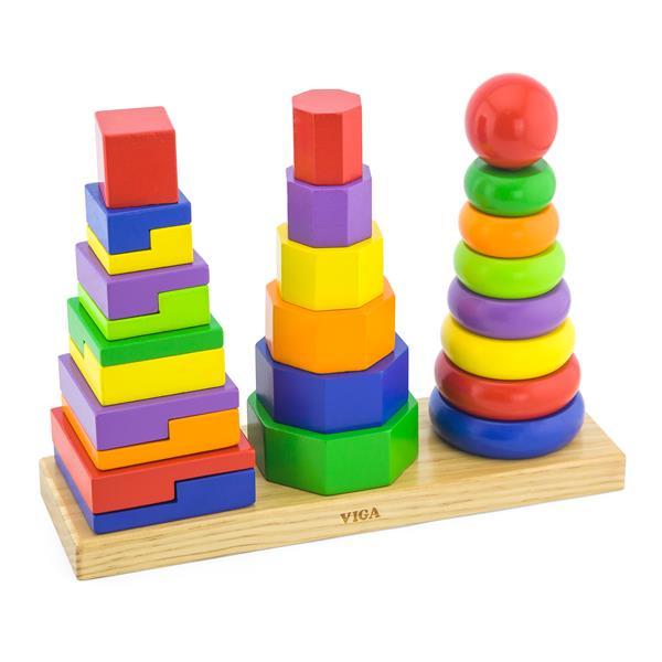 

Набор деревянных пирамидок Viga Toys Три фигуры (KID_50567) 29 x 10 x 22 см