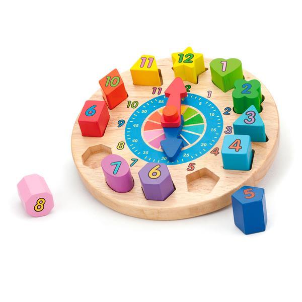 

Деревянный пазл-сортер Viga Toys Часы (KID_59235) 28 x 9 x 28 см