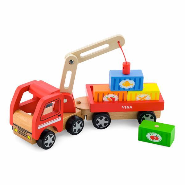 

Деревянная игрушечная машинка Viga Toys Автокран (KID_50690) 31 x 9 x 15 см