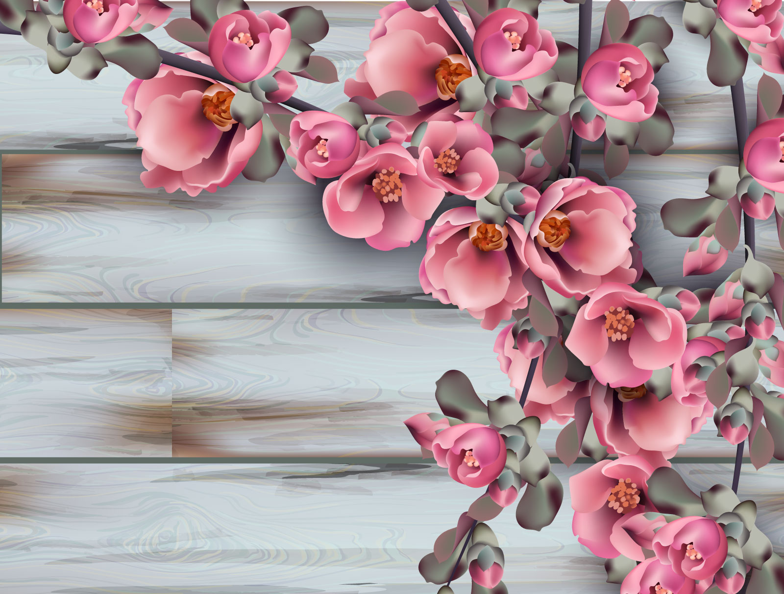 

Фотообои Walldeco Розовые цветы №39529 Деко