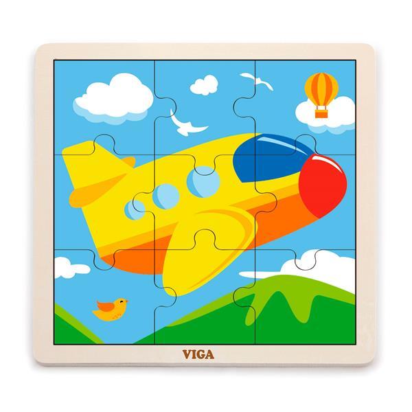 

Деревянный пазл Viga Toys Самолетик, 9 эл. (KID_51447) 23 x 23 x 1 см