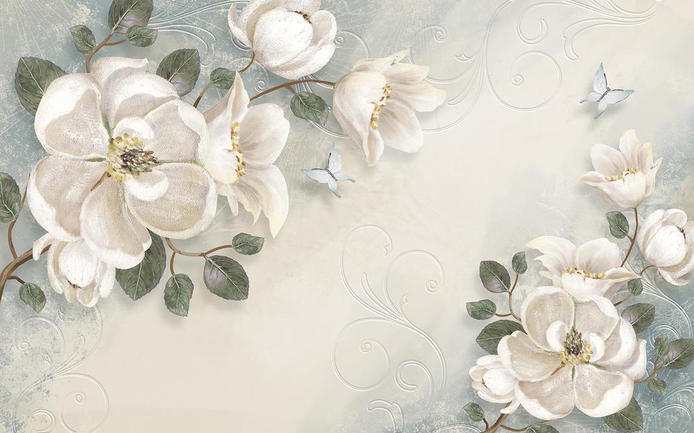 

Фотообои Walldeco Ветвь белых цветов №33925 Жаккард