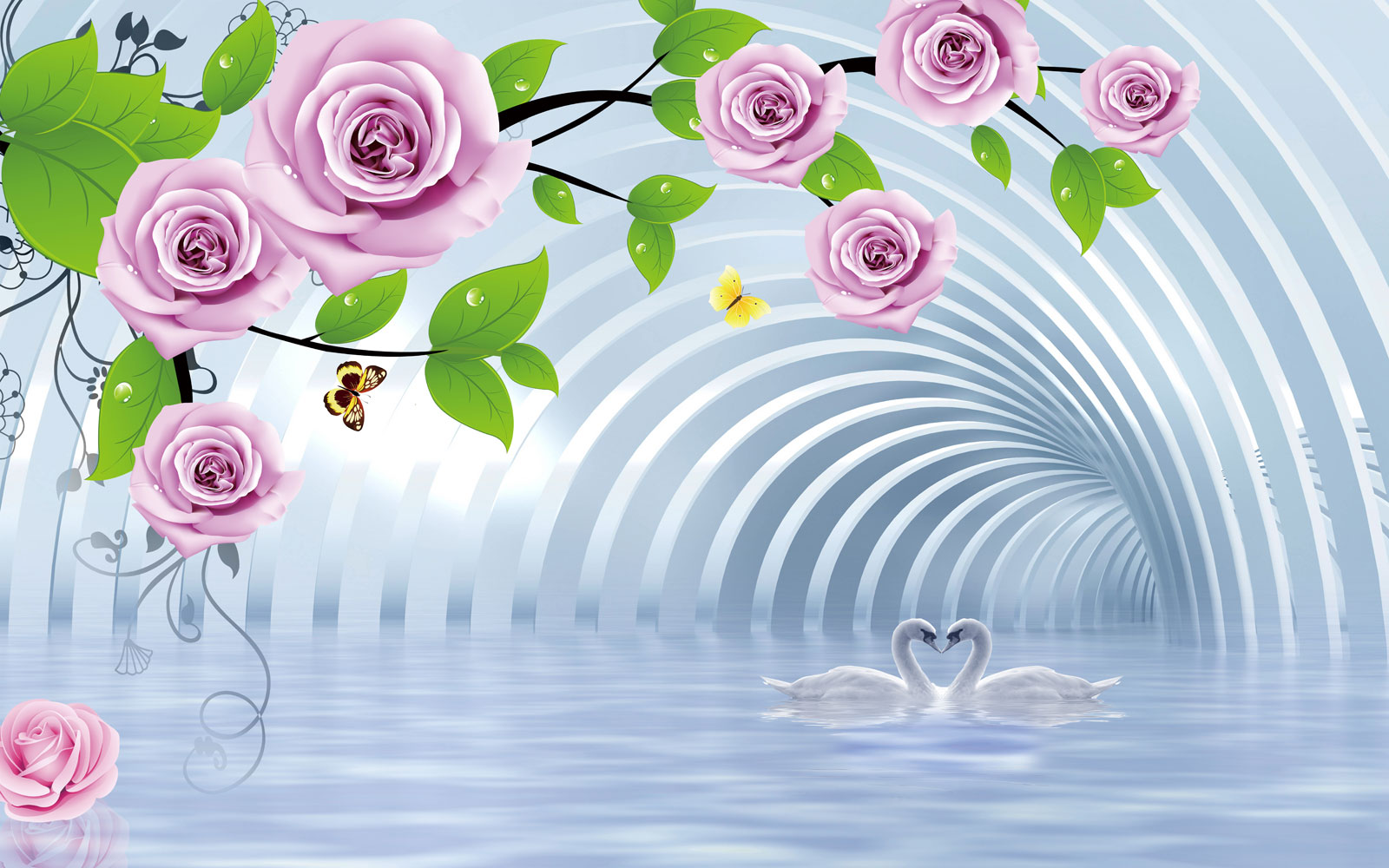 

Фотообои Walldeco Пара лебедей №39530 Гладь
