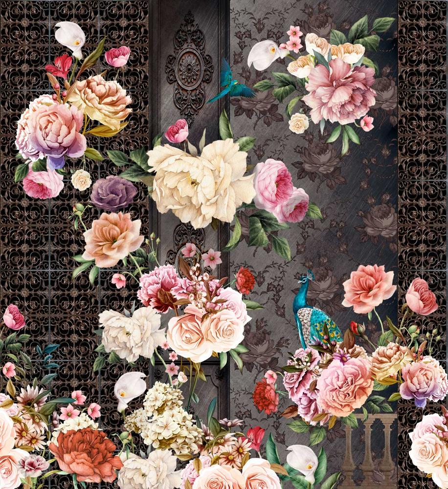 

Фотообои Walldeco Синие птицы в цветах №30373 Бриз