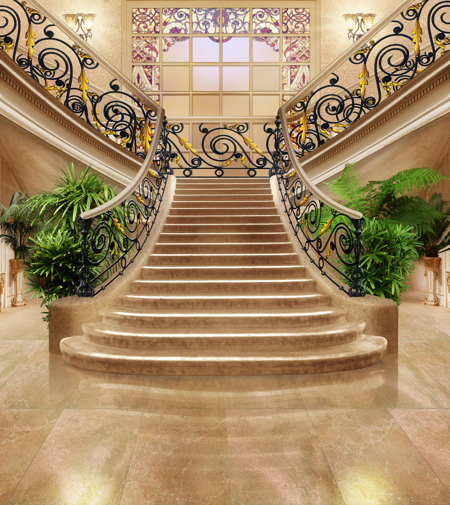 

Фотообои Walldeco Лестница в шикарном доме №32067 Мелкий песок с блестками