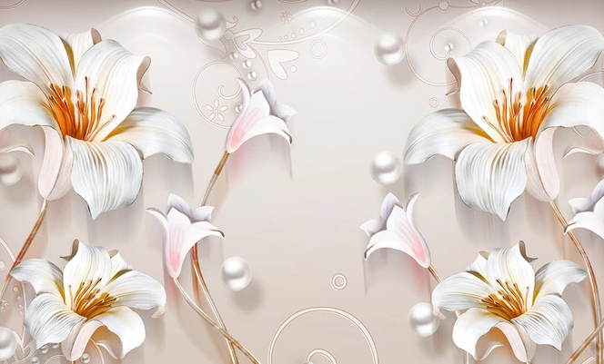 

Фотообои Walldeco 3d белые лилии №dec-258 Фреска