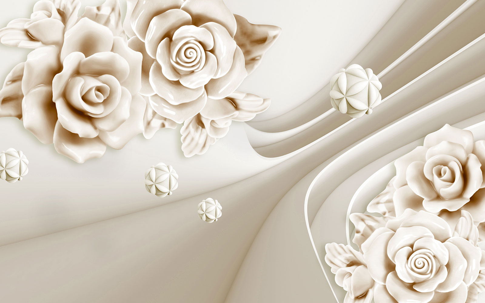 

Фотообои Walldeco Розы и шары в пространстве №35992 Базальт