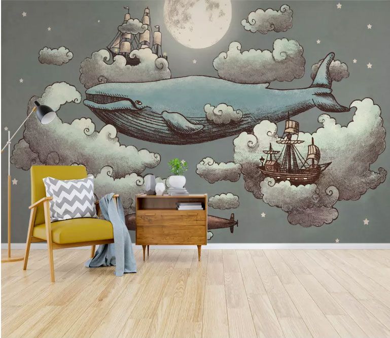 

Фотообои Walldeco Кит и корабли в облаках №dec-1385 Лоск