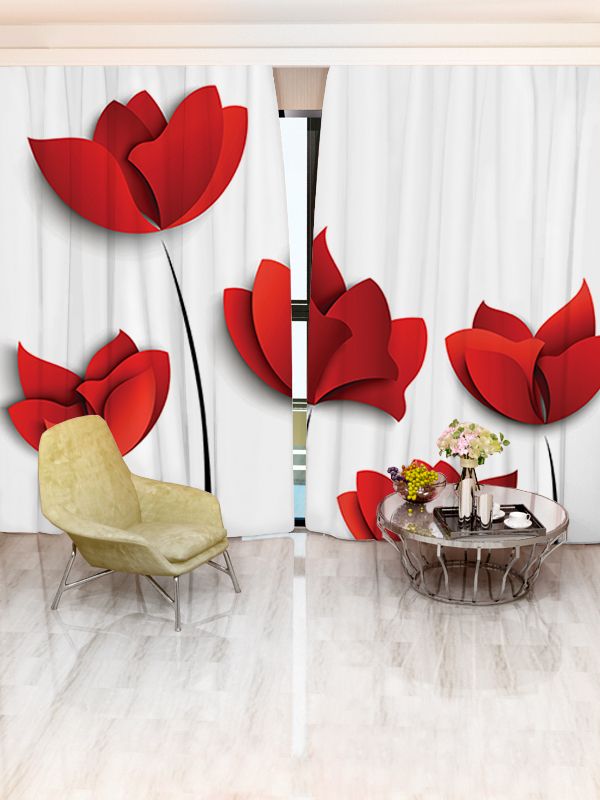 

Фотообои Walldeco Красные цветы №24163 Волокно