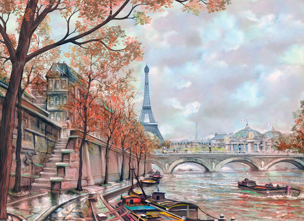 

Фотообои Walldeco Париж в пастельных тонах №30834 Жаккард