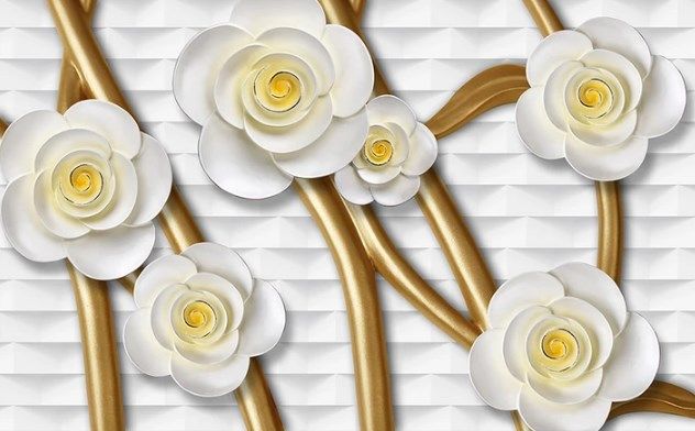 

Фотообои Walldeco Барельеф: белые цветы №dec_3019 Жаккард
