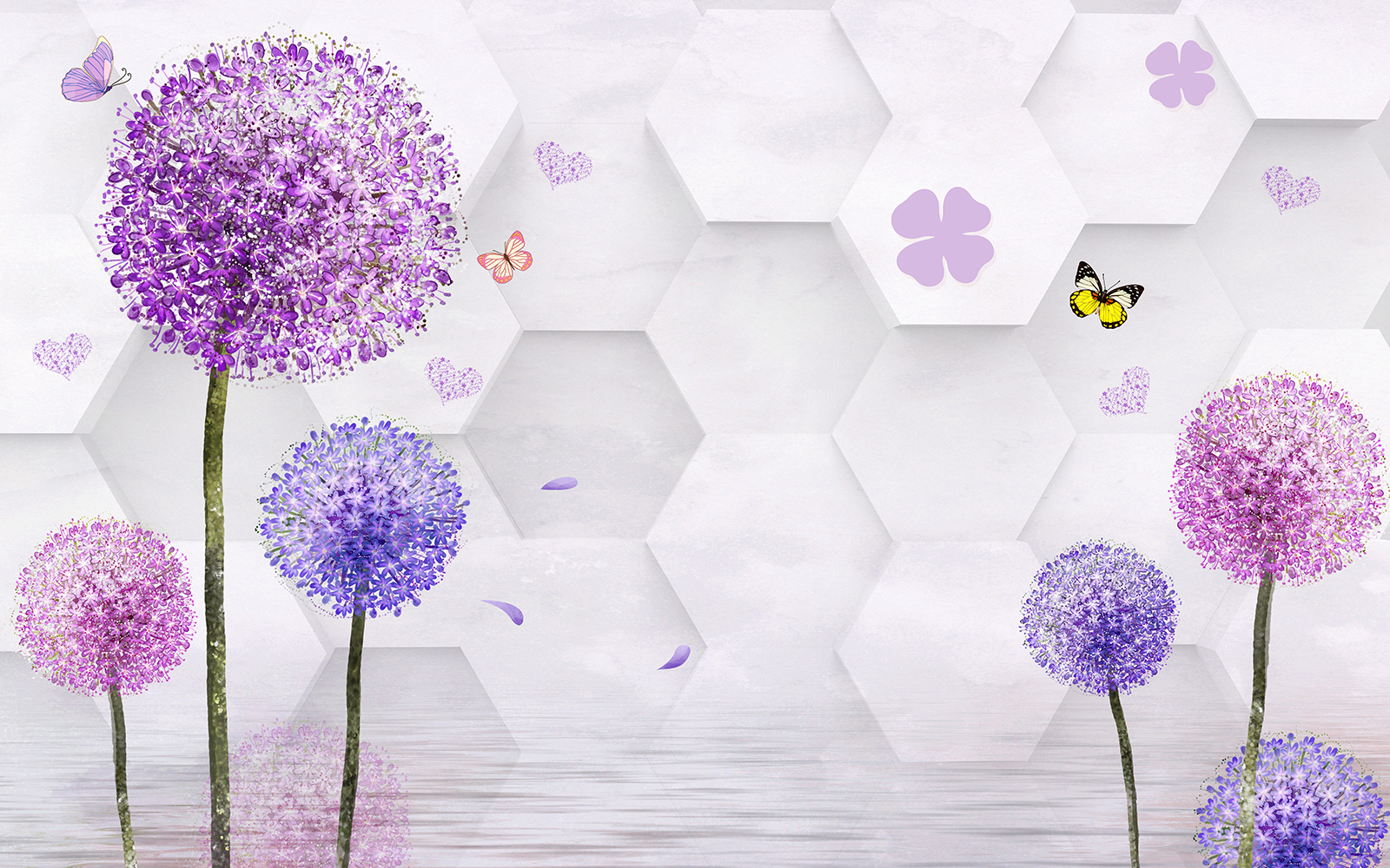 

Фотообои Walldeco 3d абстракция: цветочные шары №38909 Деко