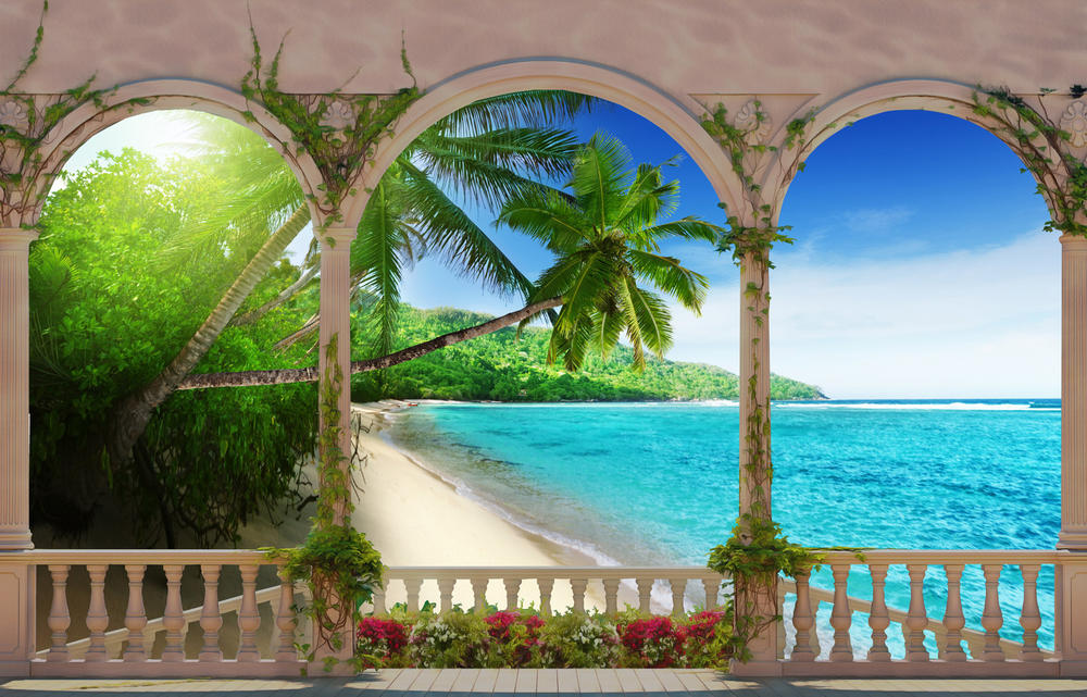 

Фотообои Walldeco Пальмы на пляже №30636 Жаккард