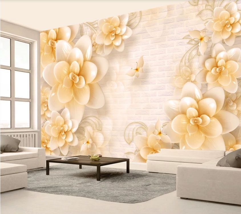 

Фотообои Walldeco Бежевые сказочные цветы №dec-2101 Фреска